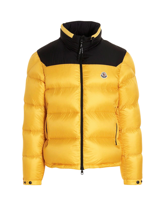 Moncler Down Puffer Coat In Yellow