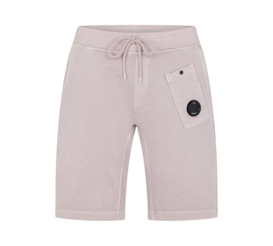 CP Company Lens Shorts In Pale Pink