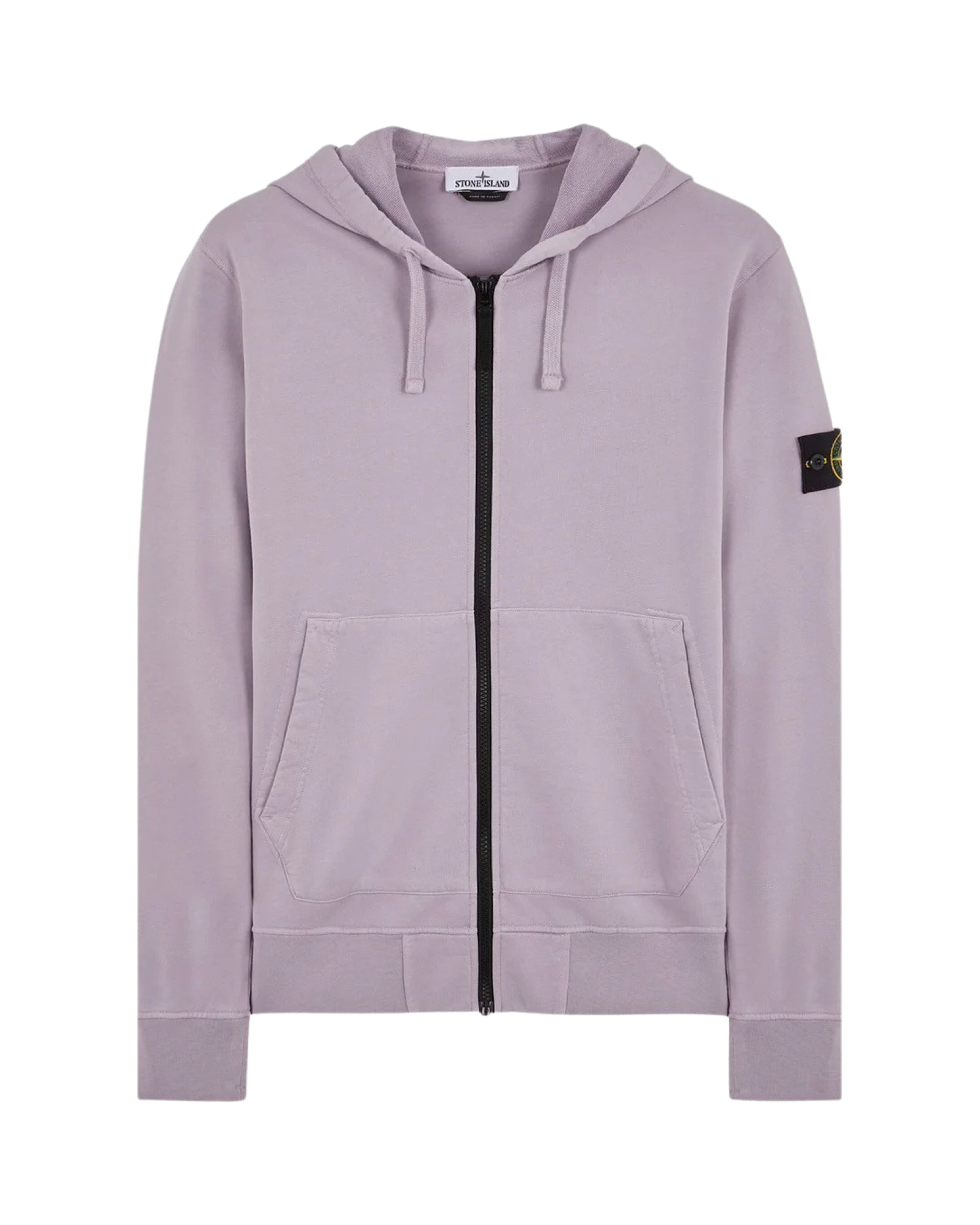 Stone Island Zip Hoodie In Lavender