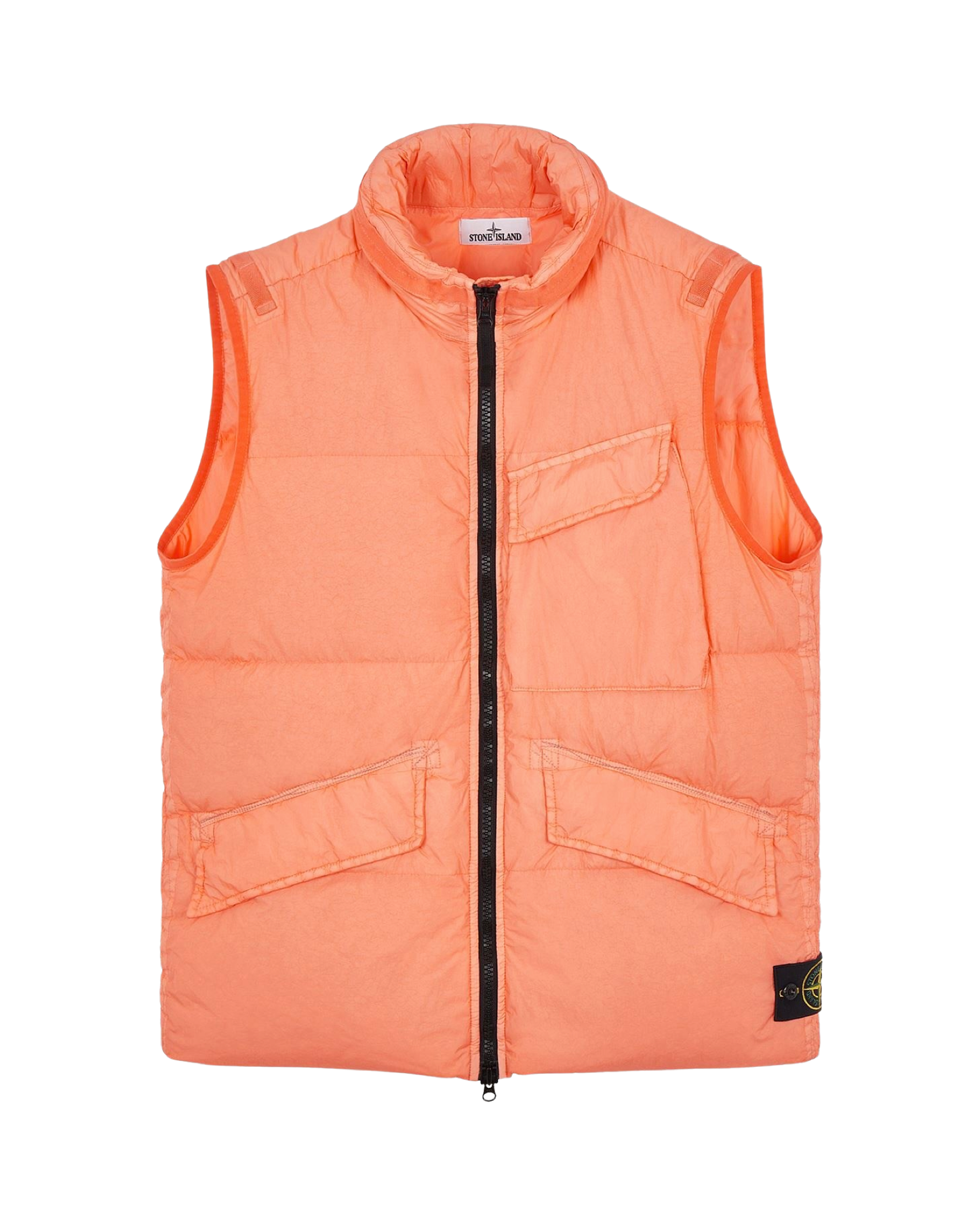 Stone Island Garment Dyed Crinkle Reps Bodywarmer In Pesca