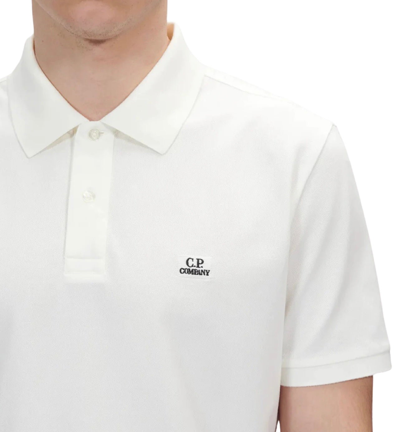 CP Company Logo Polo Shirt In White