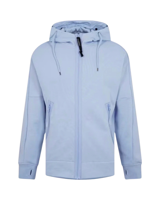 CP Company Goggle Zip Hoodie In Sky Blue