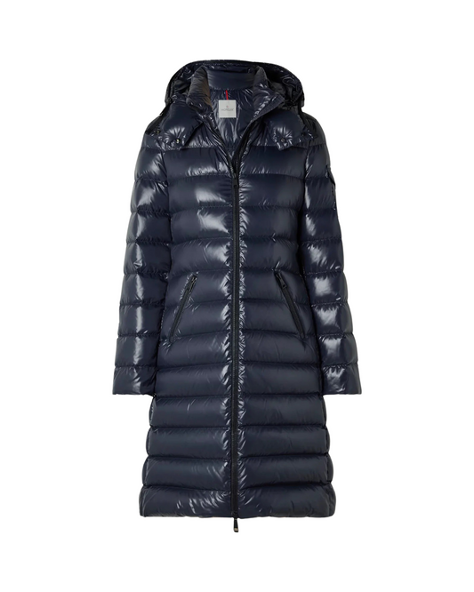 Moncler Moka Down Parka Coat In Navy