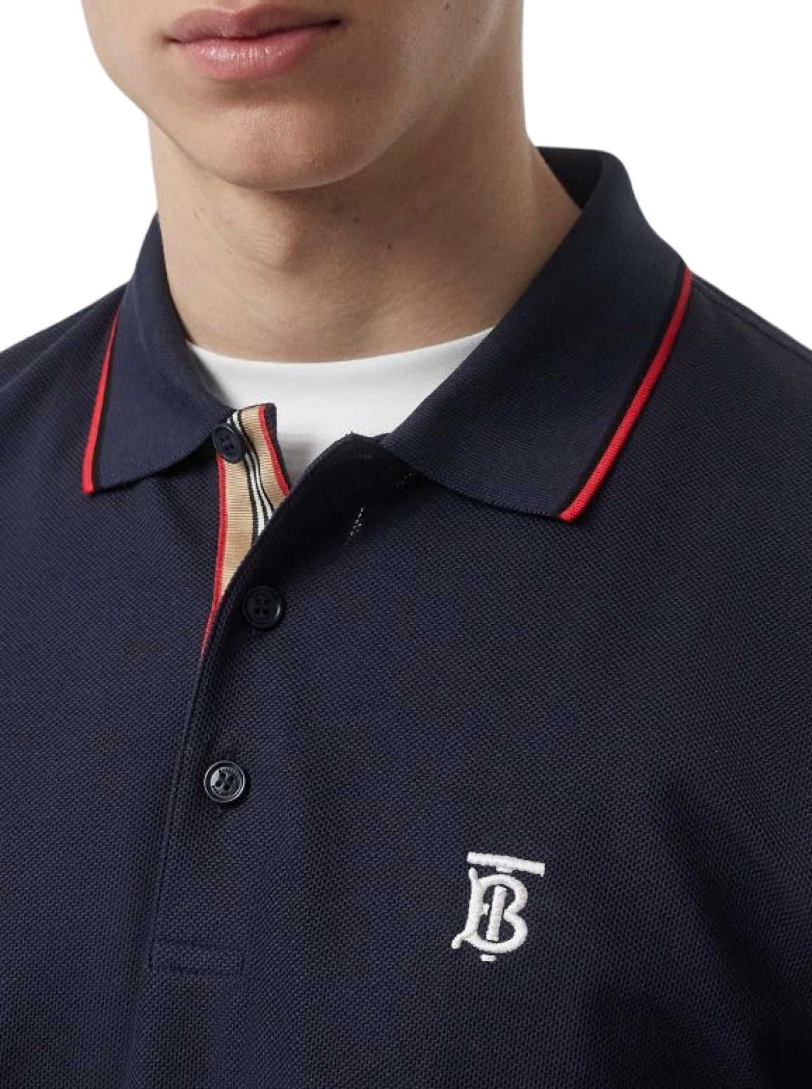 Burberry Walton TB Logo Polo Shirt Navy