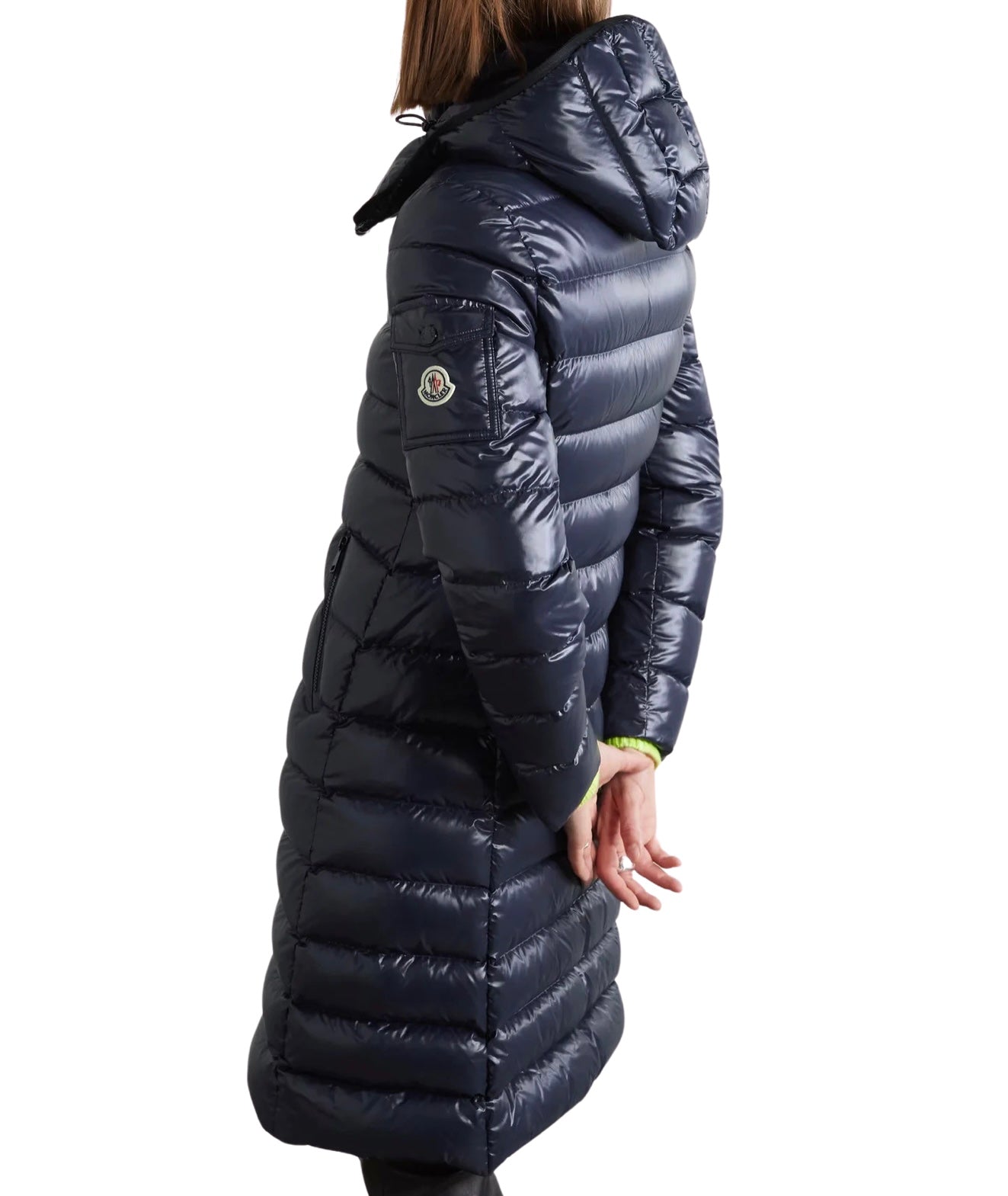 Moncler Moka Down Parka Coat In Navy