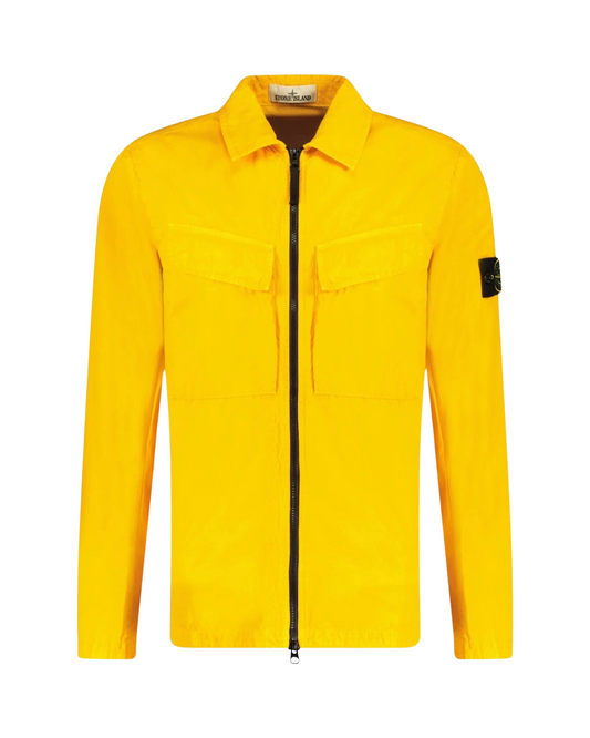 Stone Island Garment Dyed Overshirt In Yellow