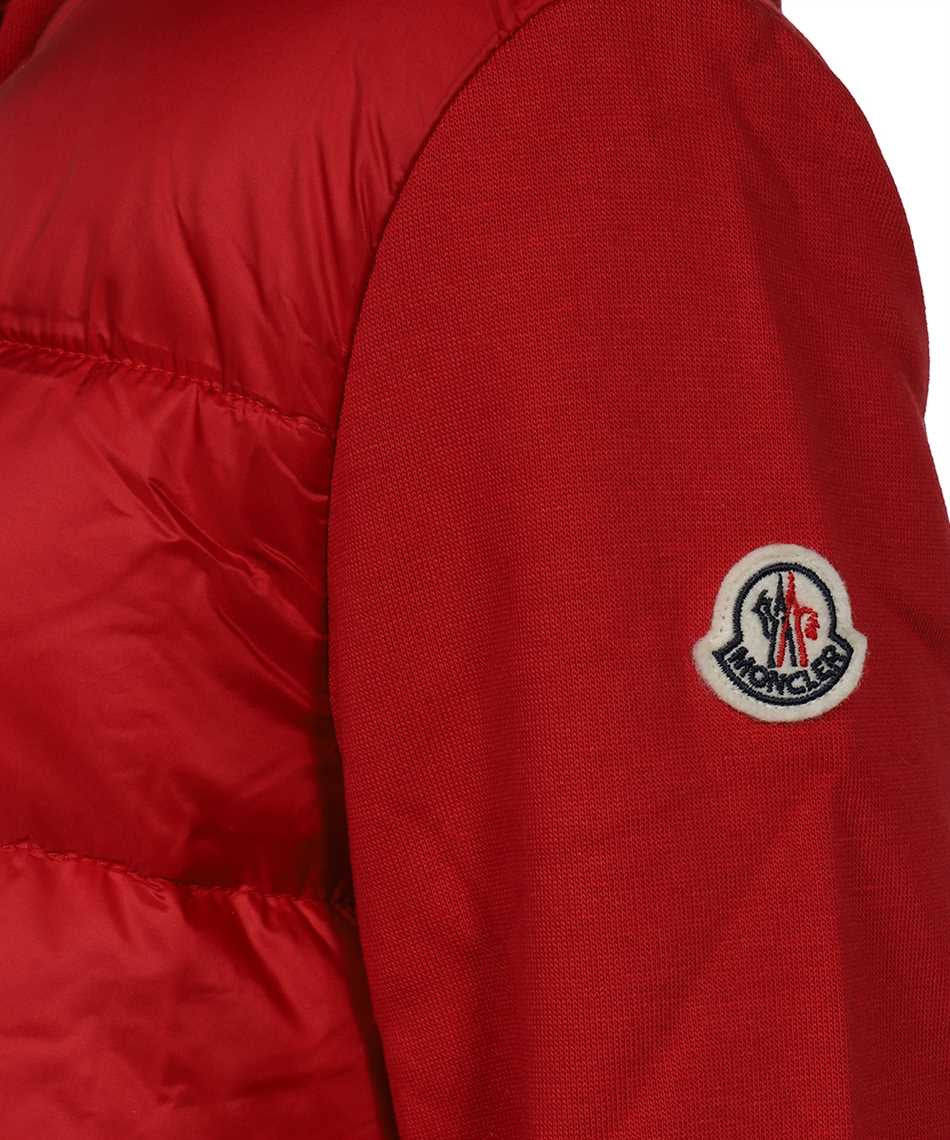 Moncler Logo Padded Zip Hoodie In Red