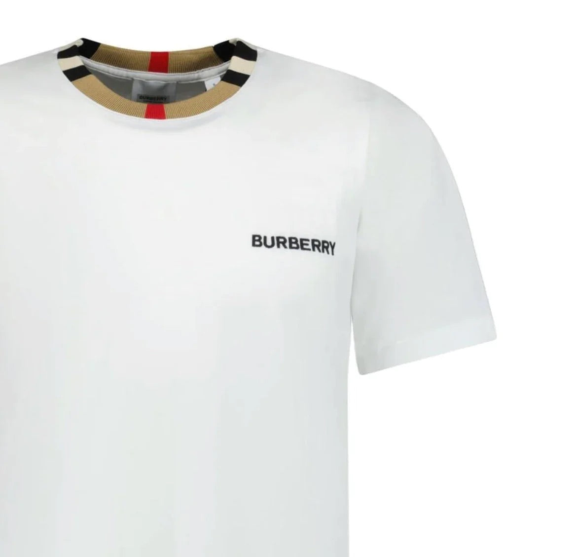 Burberry Check Logo T-shirt In White