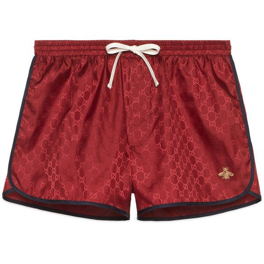 Gucci GG Bee Logo Swim Shorts Red