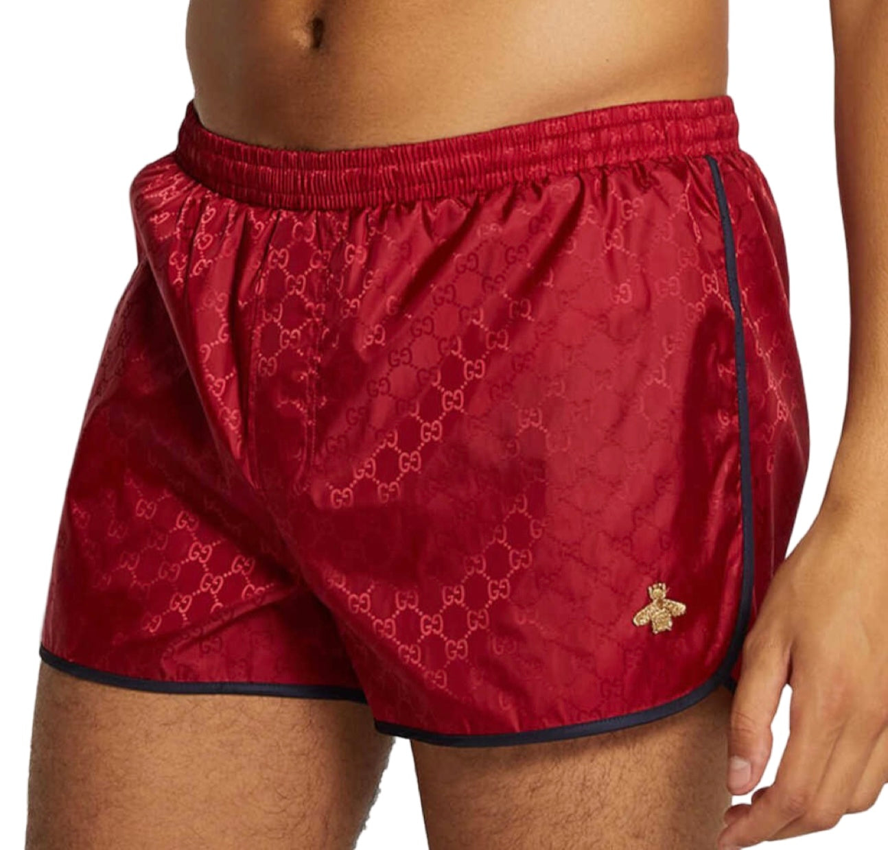 Gucci GG Bee Logo Swim Shorts Red