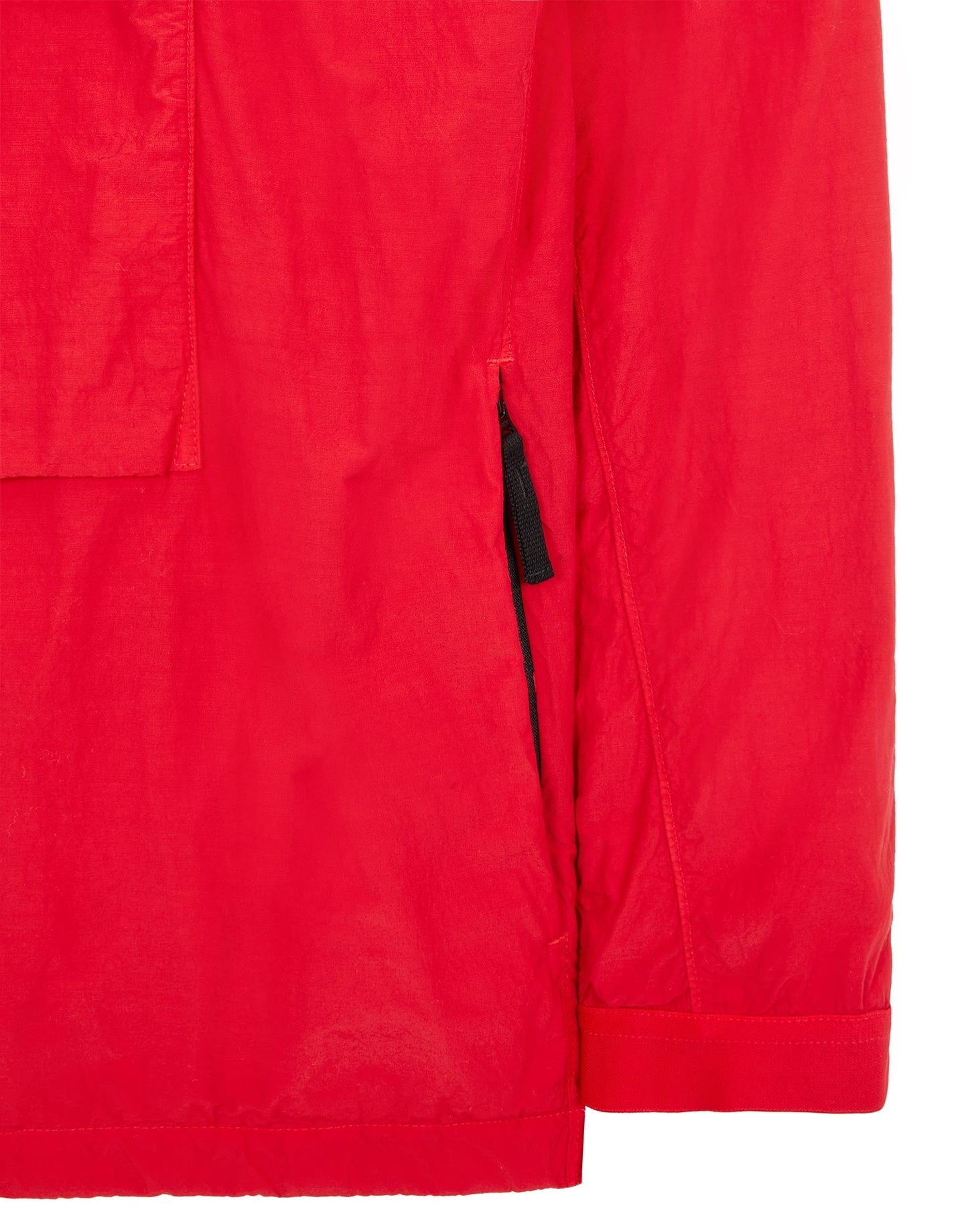 Stone Island Garment Dyed Quarter Zip Overshirt In Red