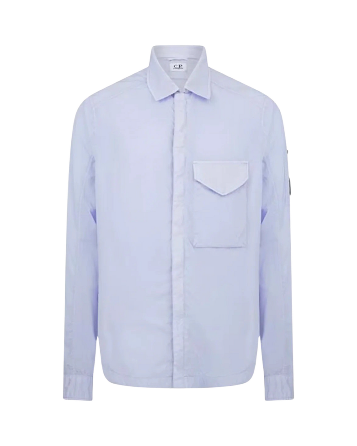 CP Company Lens Overshirt Jacket In Sky Blue