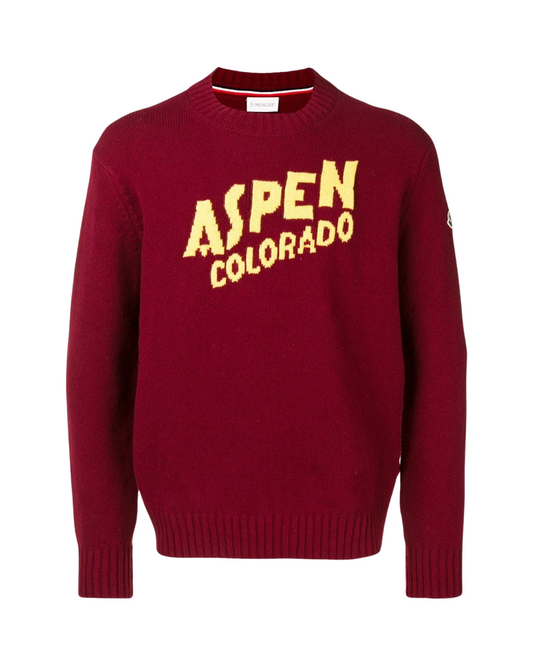 Moncler Aspen Colorado Sweater In Burgundy