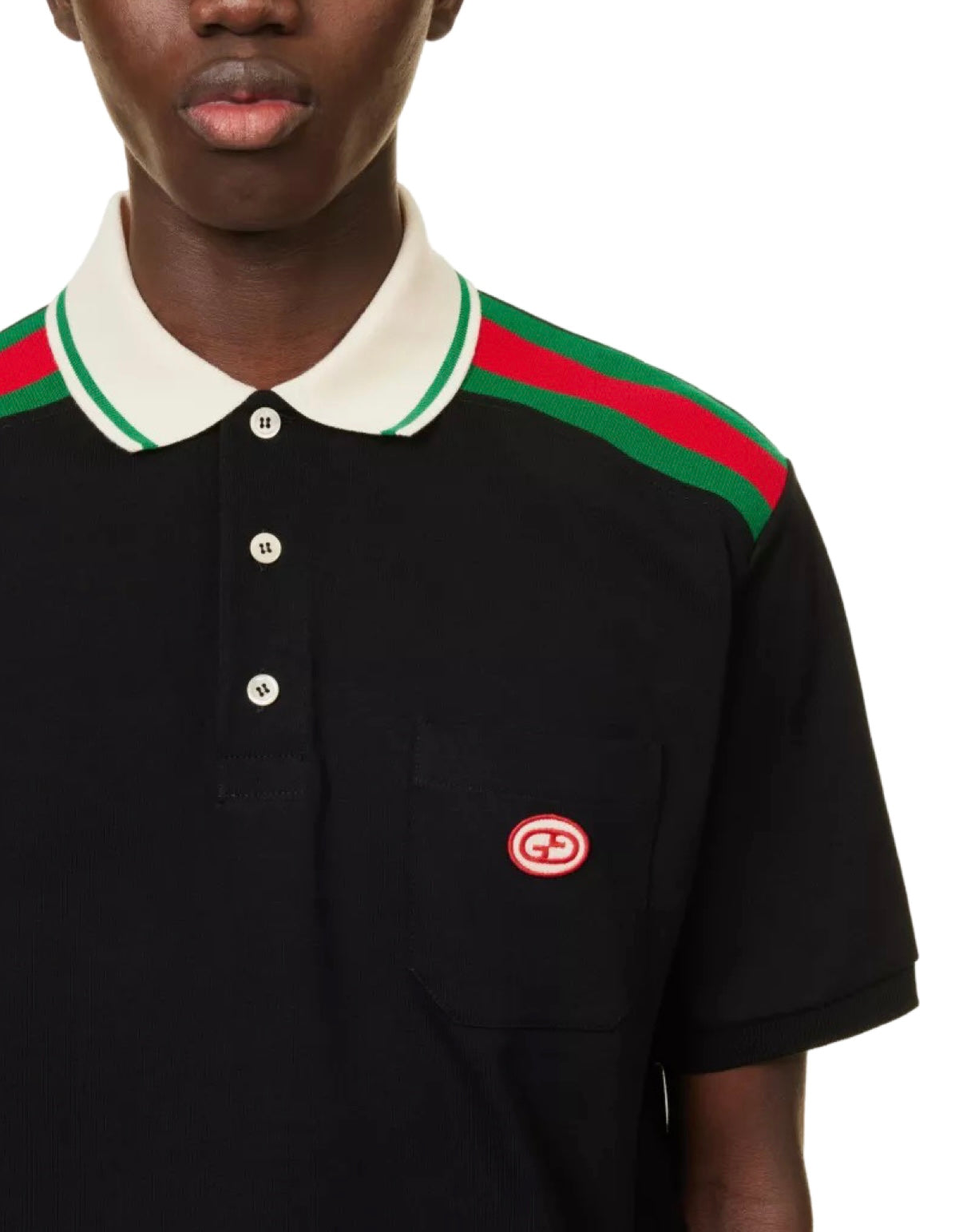 Gucci GG Tape Polo Shirt Black