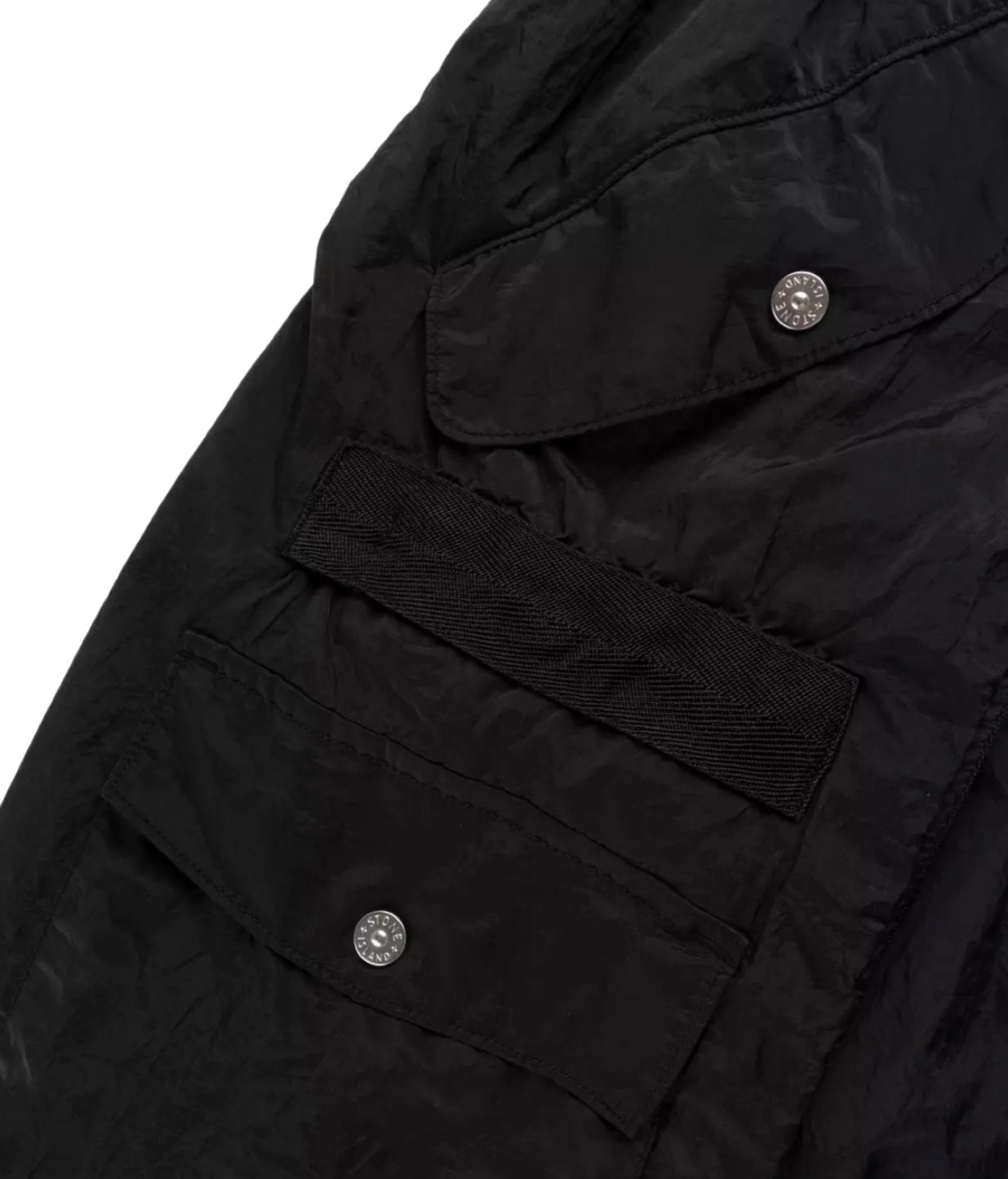 Stone Island Nylon Metal Cargo Trousers In Black