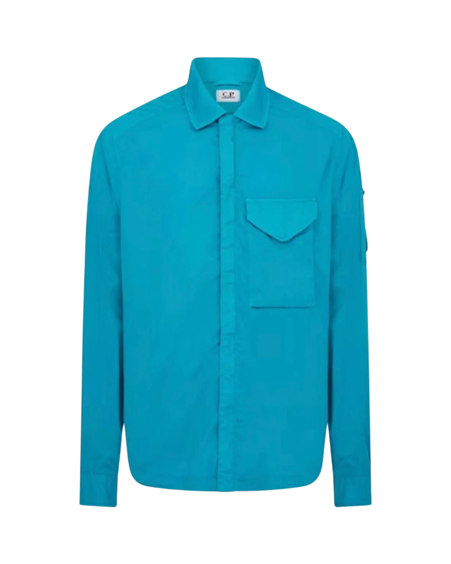 CP Company Lens Overshirt Jacket In Turquoise