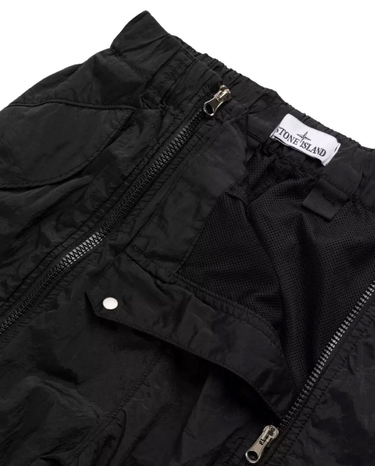 Stone Island Nylon Metal Cargo Trousers In Black