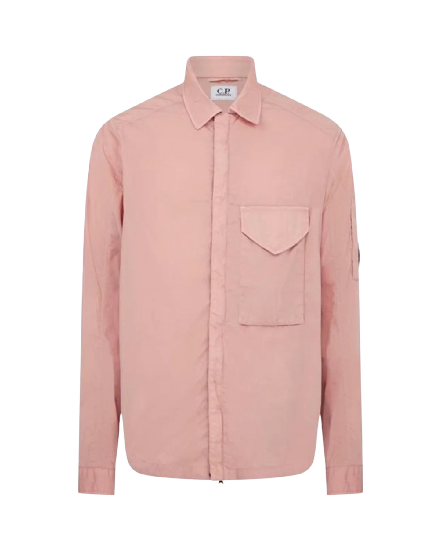 CP Company Lens Overshirt Jacket In Pale Mauve