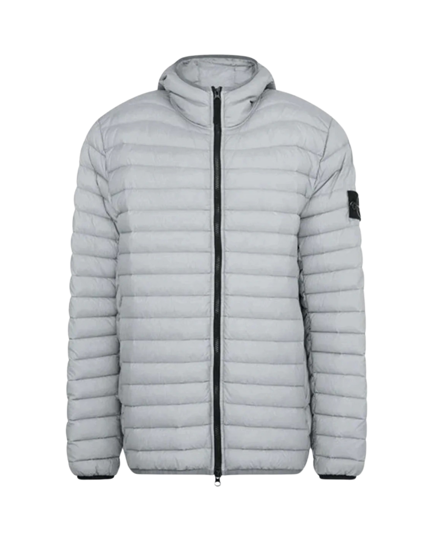 Stone Island Loom Woven Nylon Down Jacket In Grey