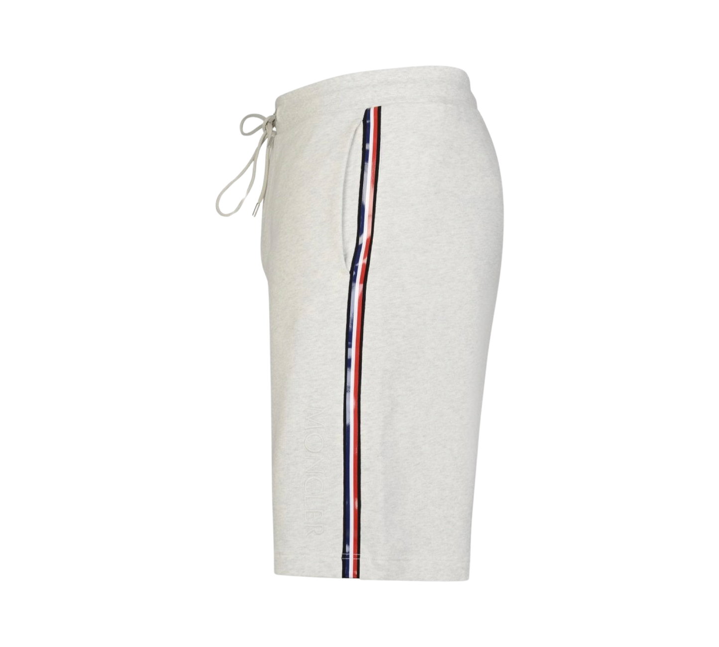 Moncler Logo Cotton Shorts In Grey