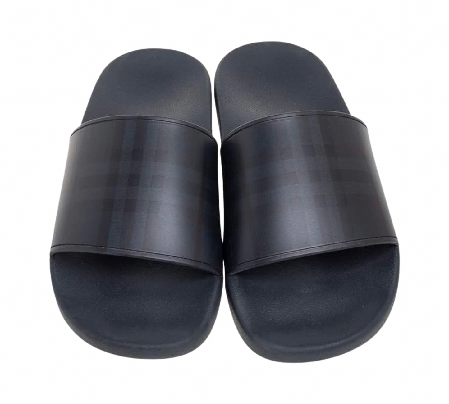 Burberry Check Sliders In Black