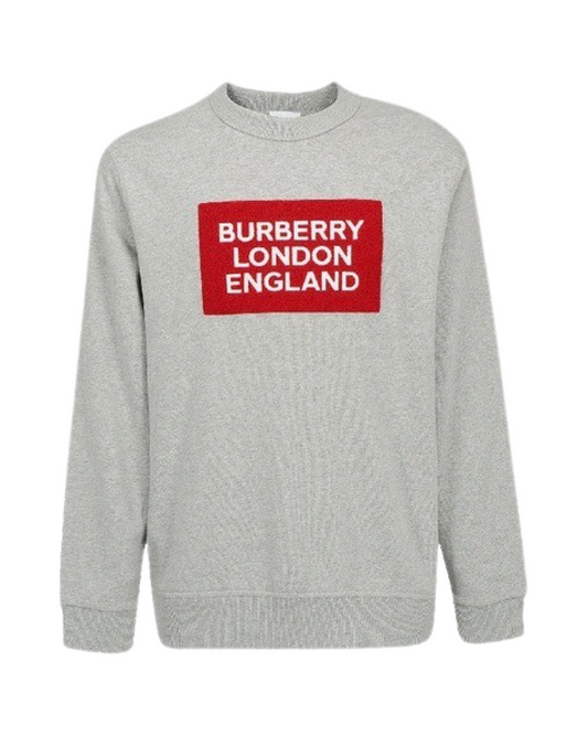 Burberry Embroidered Logo Sweater In Grey