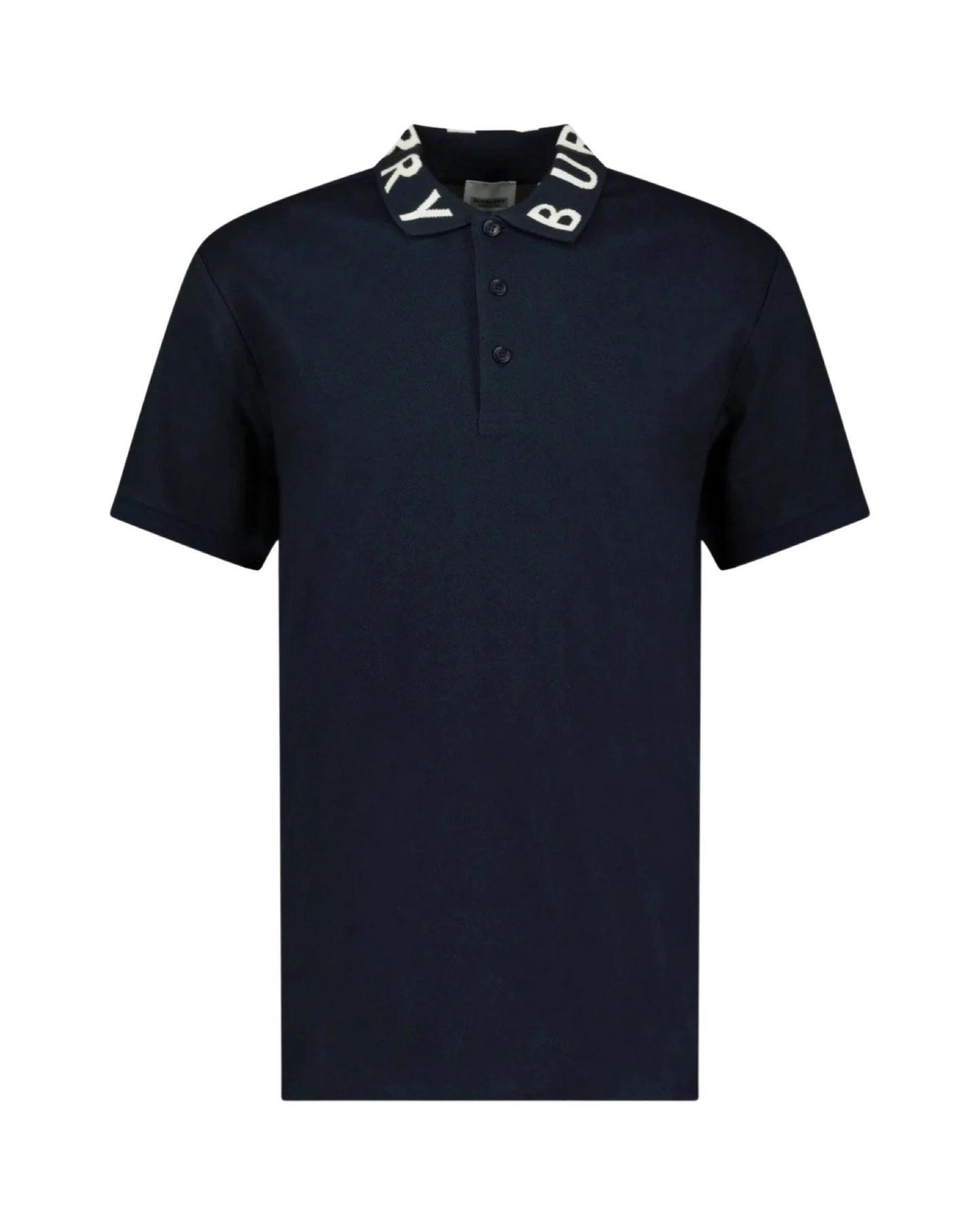 Burberry Collar Logo Polo Shirt In Navy