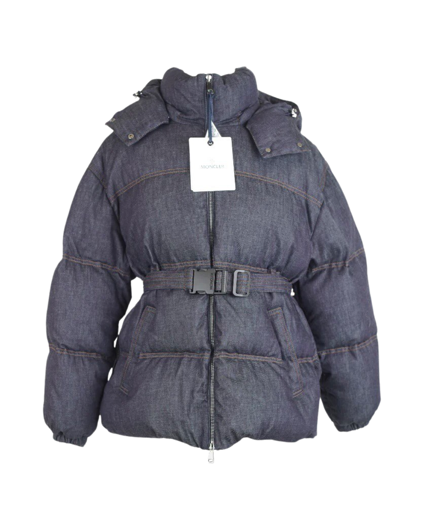 Moncler Kundogi Down Coat In Navy Denim