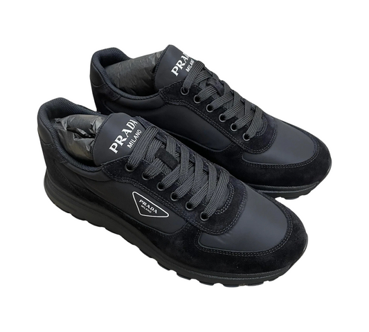 Prada Milano Nylon Trainers In Black