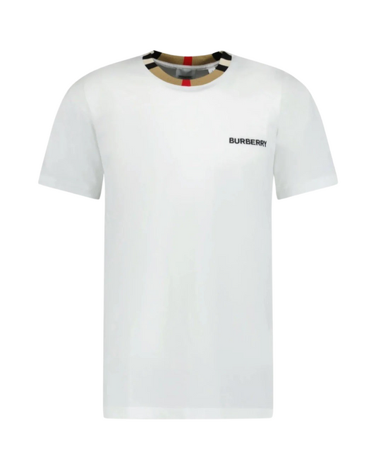 Burberry Check Logo T-shirt In White