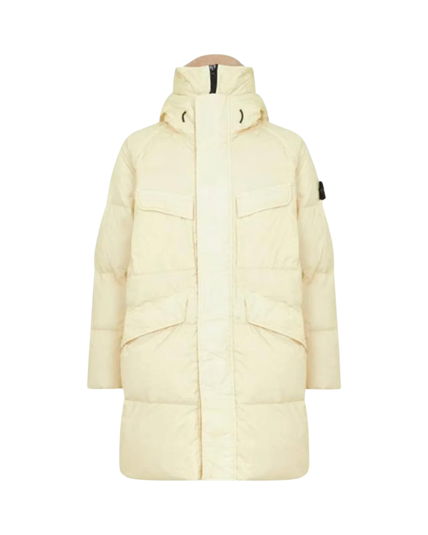 Stone Island Crinkle Reps Down Parka Coat In Burro