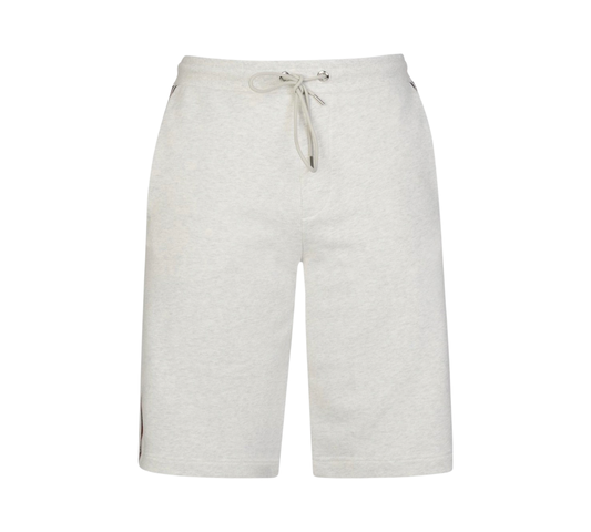 Moncler Logo Cotton Shorts In Grey