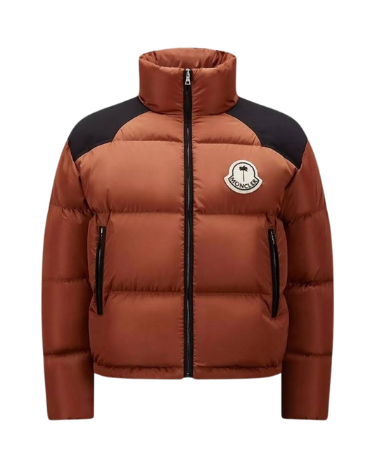 Moncler X Palm Angels Nevin Down Puffer Coat In Brown
