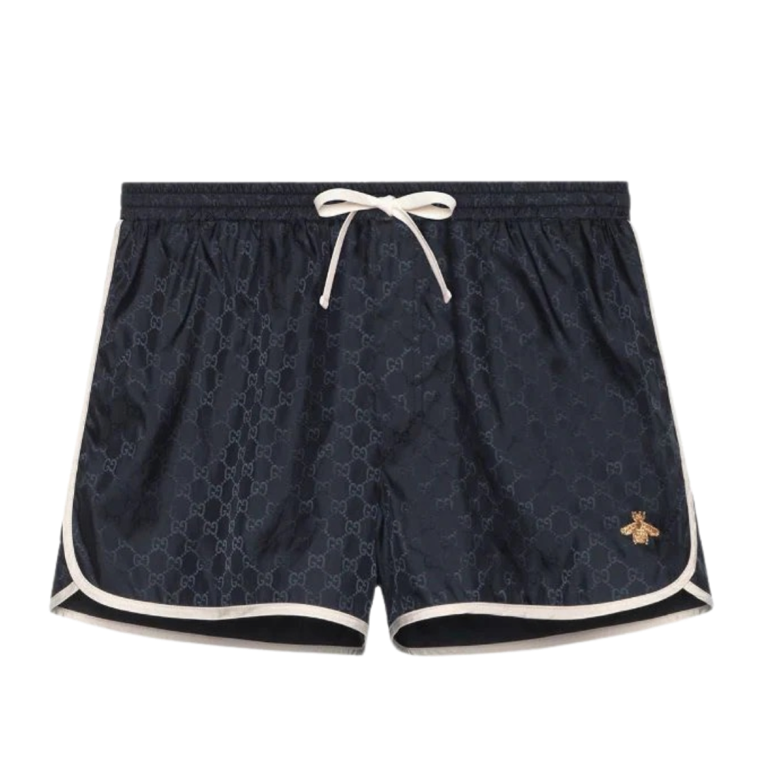 Gucci GG Bee Logo Swim Shorts Navy