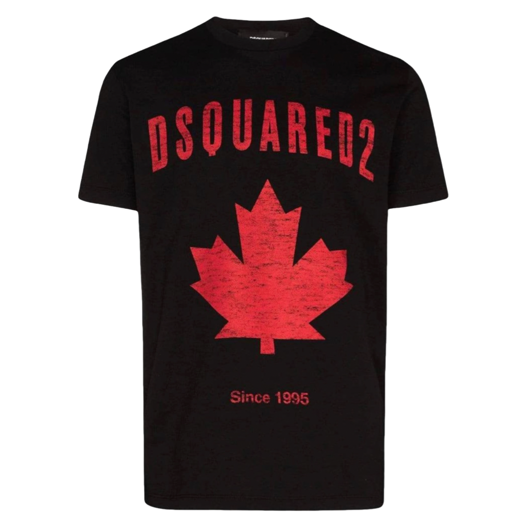 Dsquared2 Maple Leaf T-shirt In Black