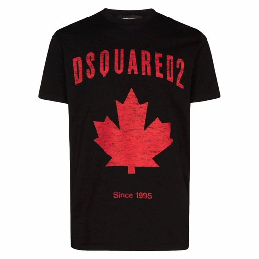 Dsquared2 Maple Leaf T-shirt In Black