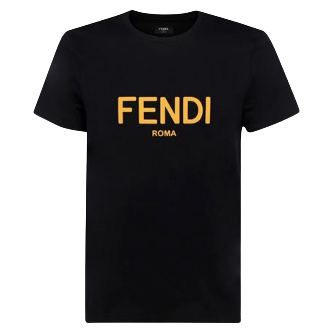 Fendi Logo T-shirt In Black