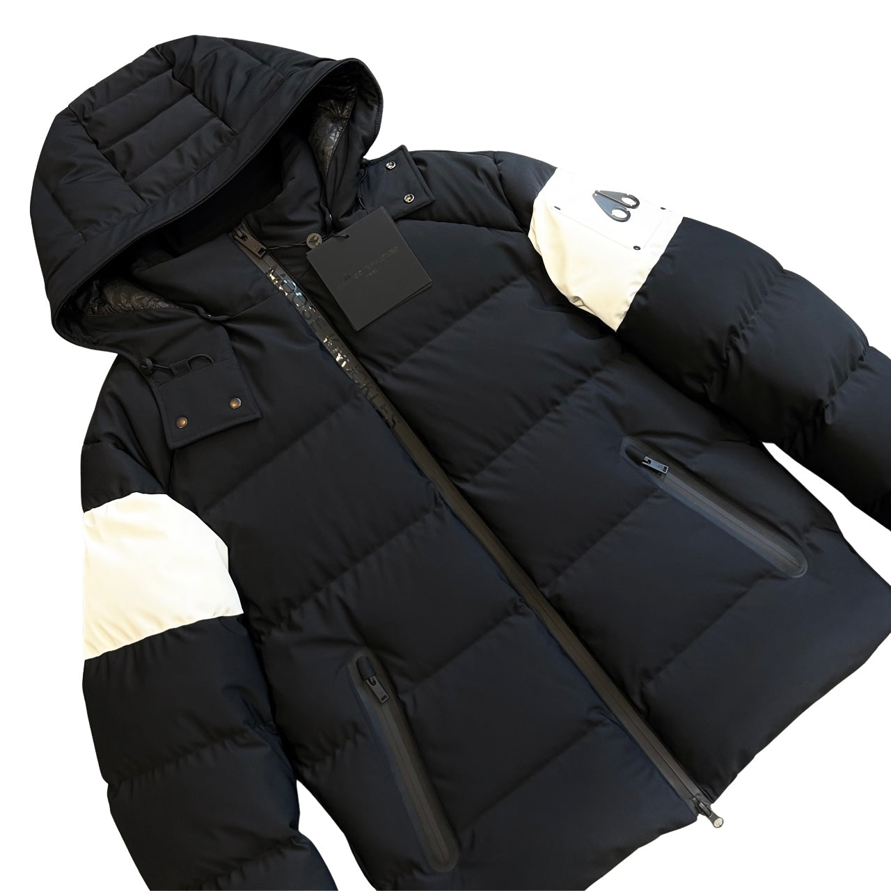 Moose Knuckles Stivers Coat In Black & White