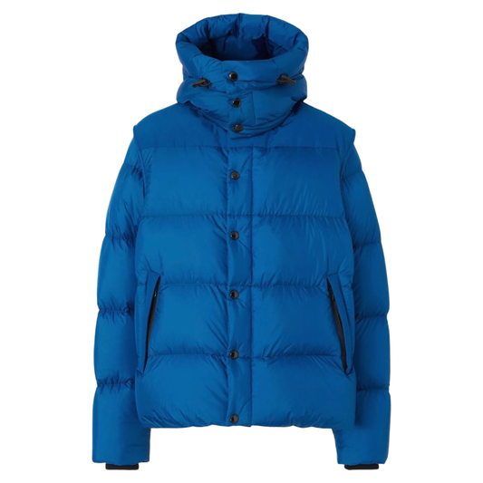 Burberry Detachable Sleeves Coat In Blue
