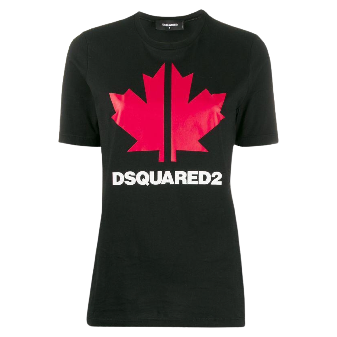 Dsquared2 Maple Leaf T-shirt In Black