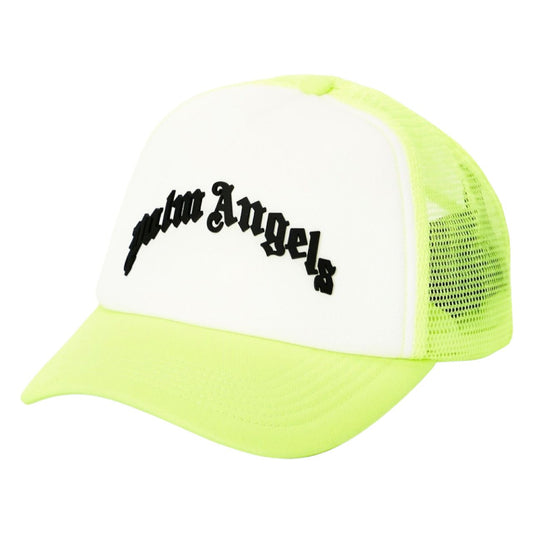 Palm Angels Logo Netted Hat In Neon