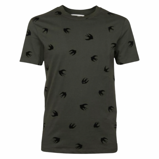 Alexander McQueen Swallows T-shirt In Khaki