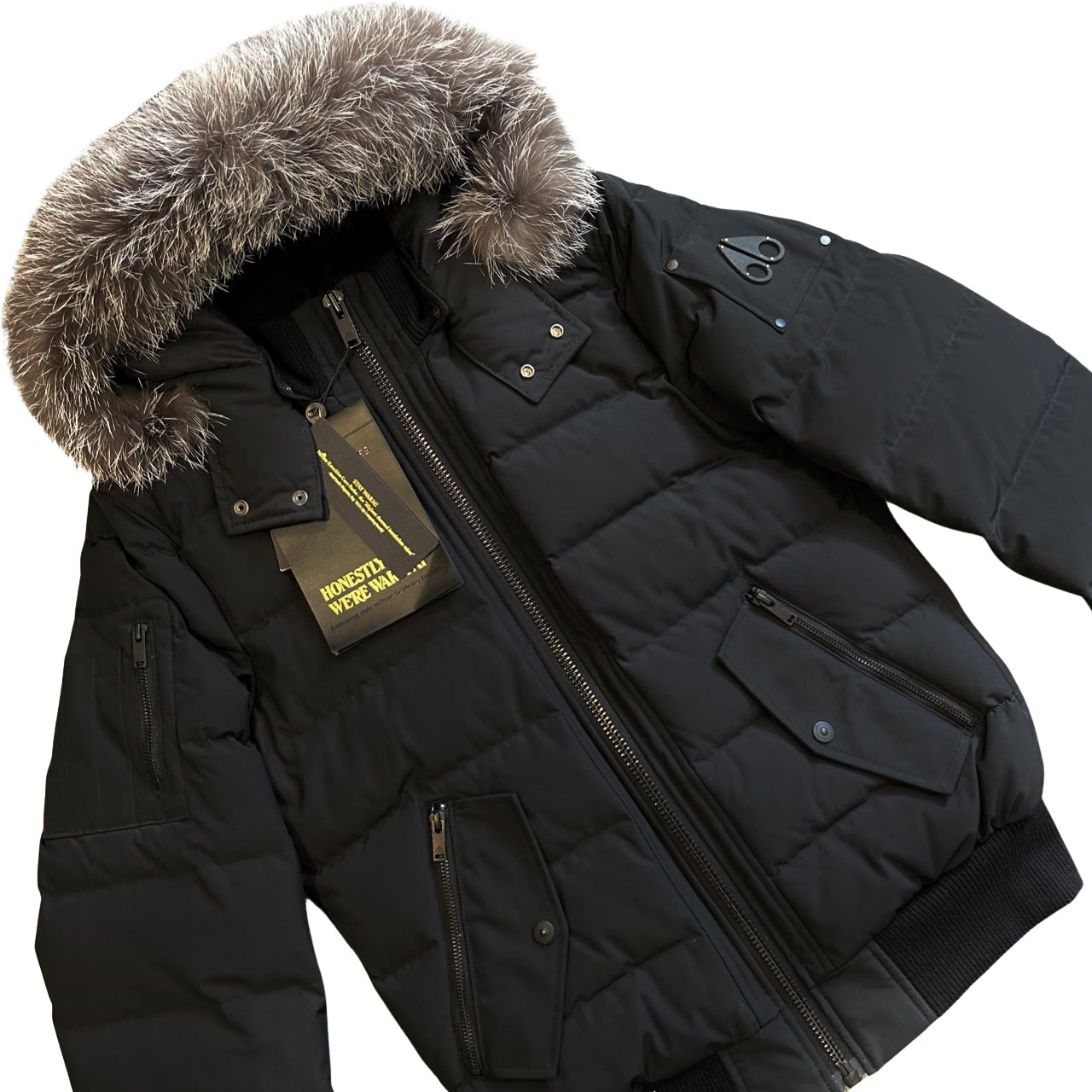 Moose Knuckles Fur Scotchtown Coat In Black