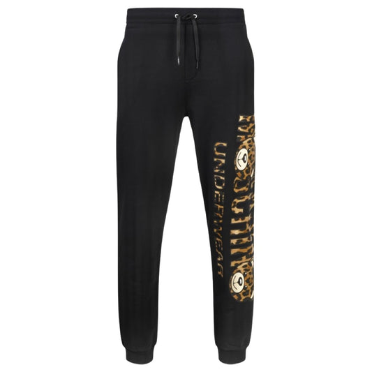 Moschino Leopard Joggers In Black