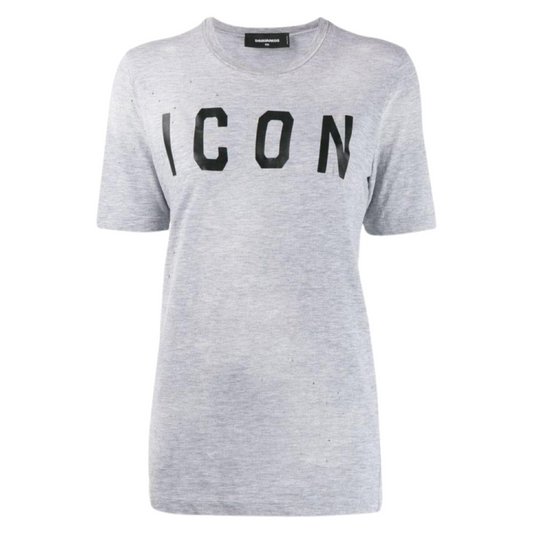 Dsquared2 ICON Distressed T-shirt In Grey