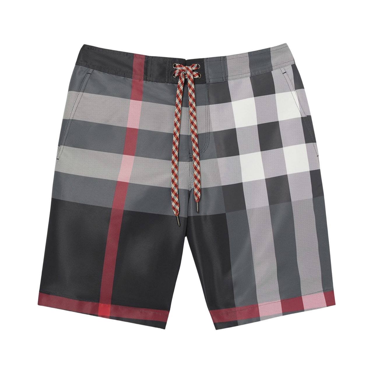 Burberry Check Swim Shorts In Grey