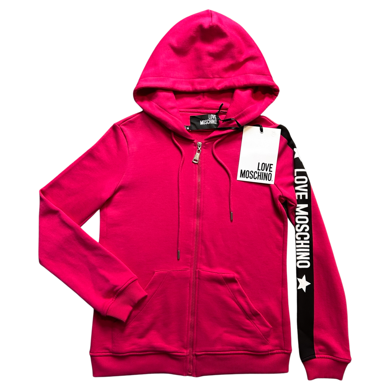 Love Moschino Star Zip Hoodie In Pink