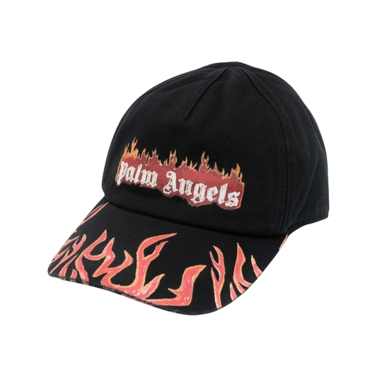 Palm Angels Flame Hat In Black
