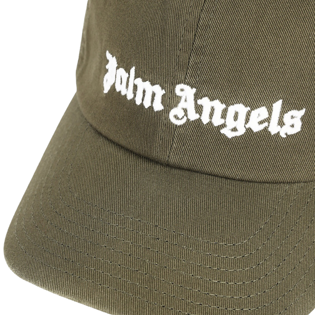 Palm Angels Logo Hat In Khaki