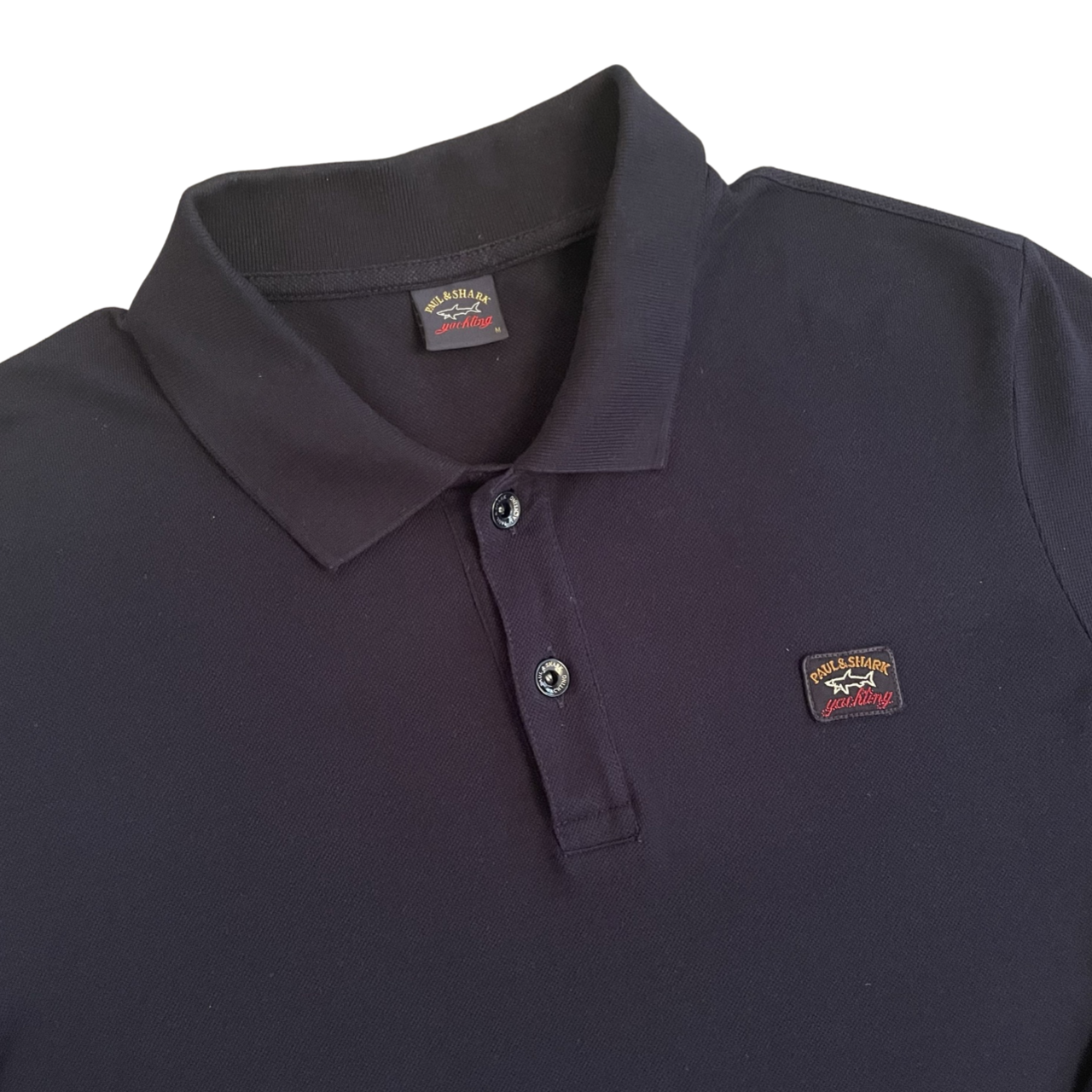 Paul & Shark Long Sleeve Polo Shirt In Navy